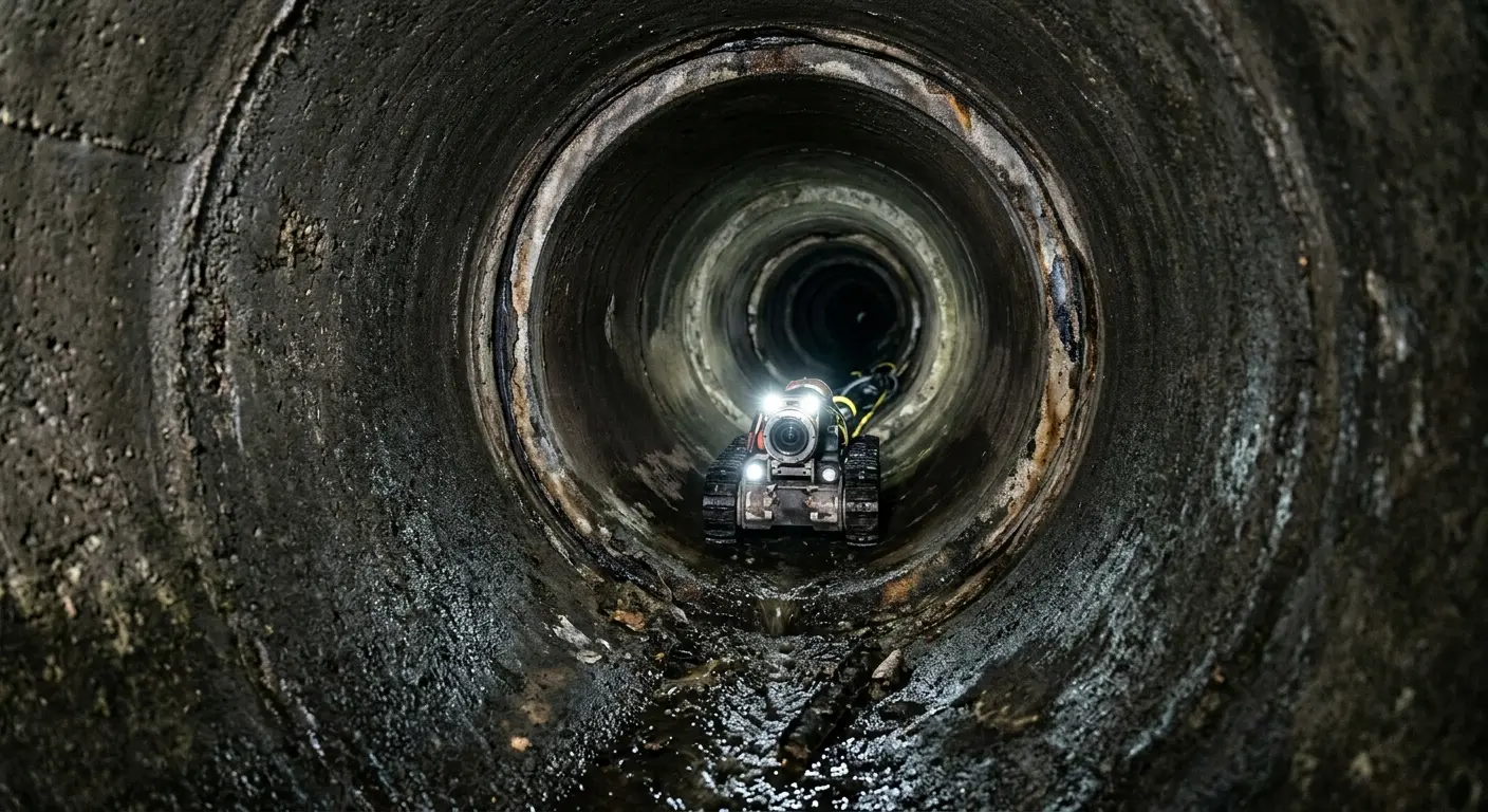 Robotic sewer camera inspecting pipe interior for Sewer Line Repair in Tooele